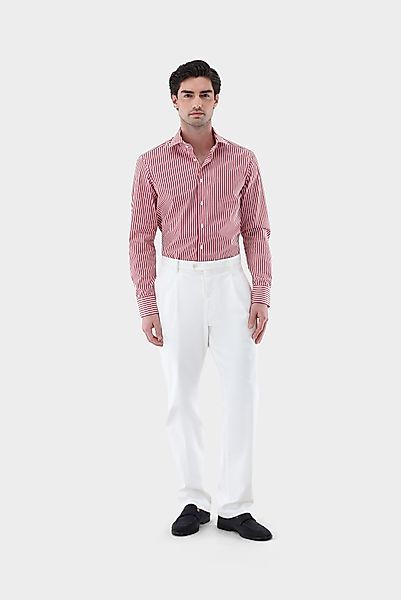 Gestreiftes Hemd aus Popeline mit Haifischkragen günstig online kaufen