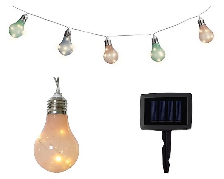 Lumineo LED-Girlande, LED Solar Lichterkette Glühbirnen günstig online kaufen