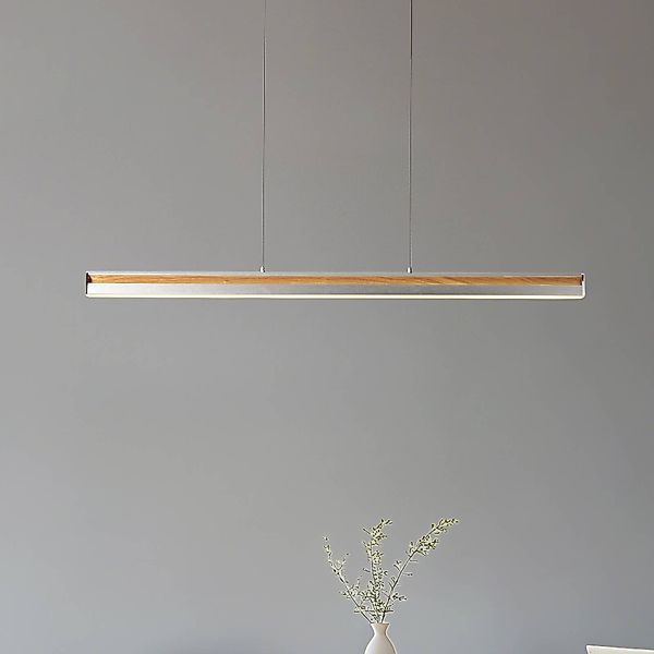 Lucande LED-Hängeleuchte Lutana, rosegold/holzfarben, 101 cm günstig online kaufen