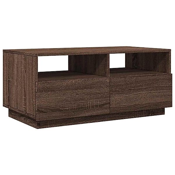 vidaXL Couchtisch mit LED-Leuchten Braun Eichen-Optik 90x49x40 cm 839839 günstig online kaufen