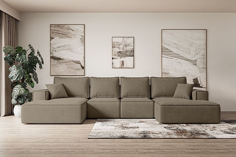 ALTDECOR Wohnlandschaft SIERRA-U-S, Couch mit Schlaffunktion, Wohnzimmer - günstig online kaufen