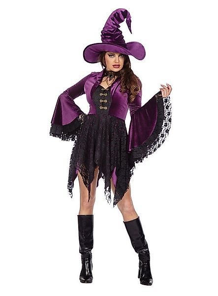 Metamorph Hexen-Kostüm Hexenkleid Samt - Zauberin Halloween Kostüm Damen, A günstig online kaufen