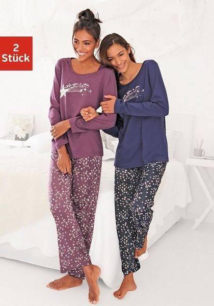 Vivance Dreams Pyjama 2 Stück, 4 Stk. tlg., mit Sternenprint günstig online kaufen