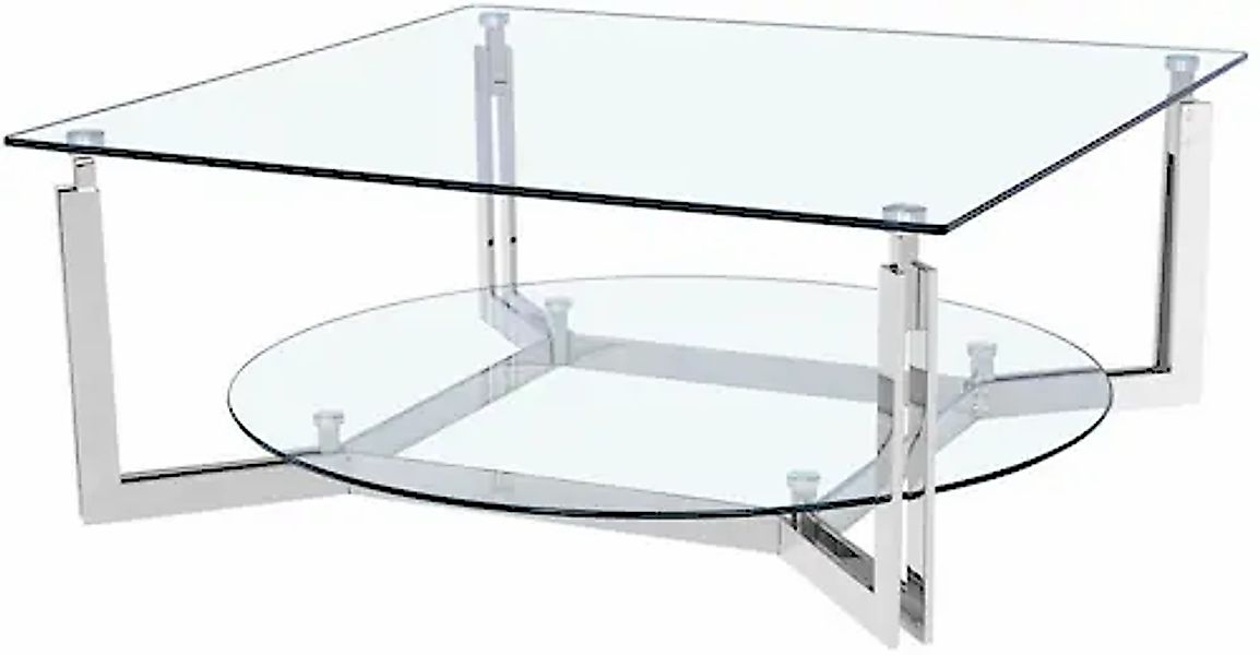 Leonique Couchtisch »Milano«, Couchtisch, quadratisch, Glas, Chrom, Sicherh günstig online kaufen