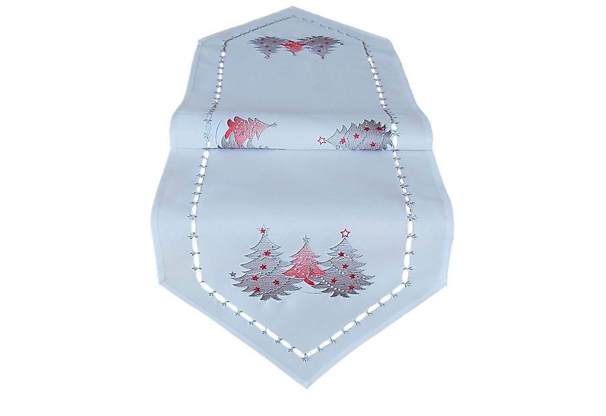 texpot Tischdecke mit Stickerei Weihnachtsbaum Winter Weihnachten Advent (1 günstig online kaufen