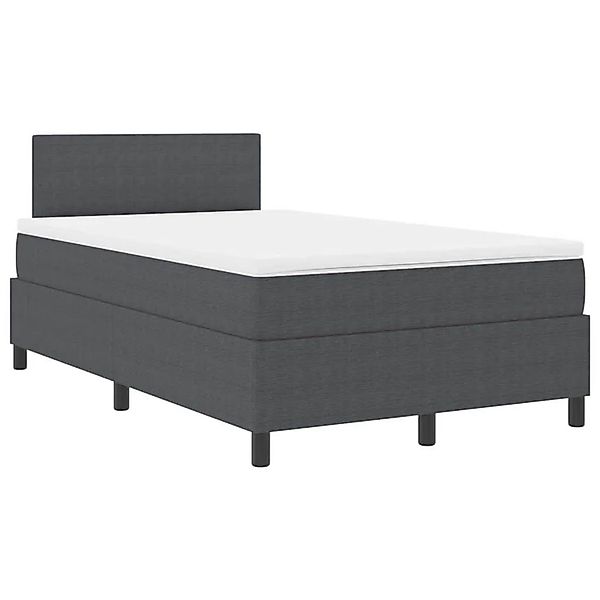 vidaXL Boxspringbett Dunkelgrau und Weiß 203 x 120 x 88 cm Cordstoff 333759 günstig online kaufen