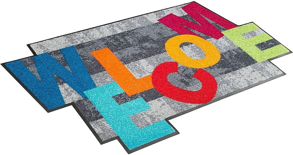 wash+dry by Kleen-Tex Teppich Crazy Welcome, rechteckig, Höhe: 7 mm, mit Sp günstig online kaufen