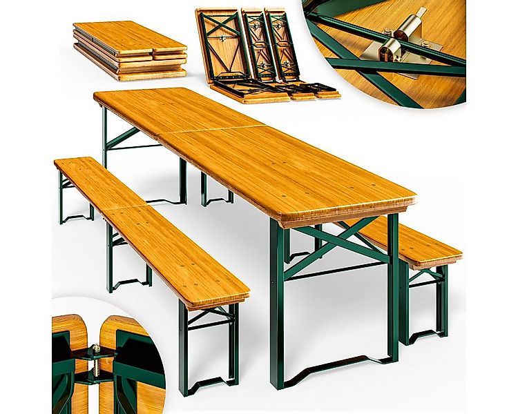 Casaria Bierzeltgarnitur, (3-tlg), 220 cm Klappbar Stabil 3 Teilig 2x Bierb günstig online kaufen