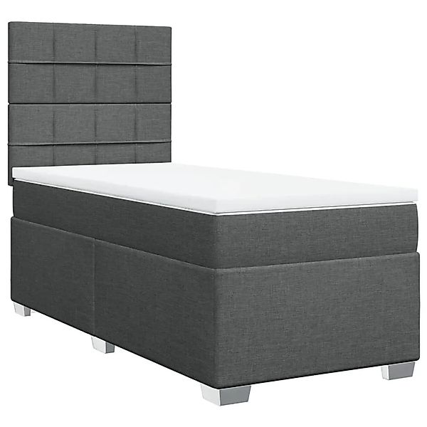 vidaXL Boxspringbett mit Matratze Dunkelgrau 80x200 cm Stoff 3292616 günstig online kaufen