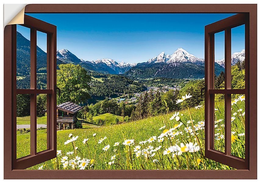 Artland Wandbild »Fensterblick Bayerischen Alpen«, Berge, (1 St.), als Alub günstig online kaufen