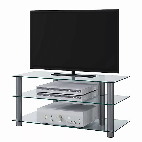 VCM TV Möbel Sideboard Fernsehschrank Rack Fernseh Board Alu Glas Tisch Net günstig online kaufen