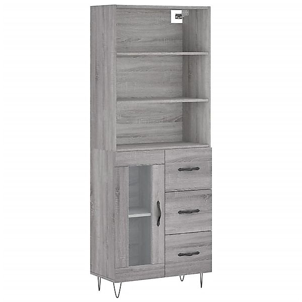 vidaXL Highboard Grau Sonoma 69,5x34x180 cm Holzwerkstoff 3189507 günstig online kaufen