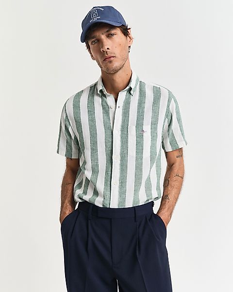 Gant Kurzarmhemd REG COTTON LINEN STRIPE günstig online kaufen