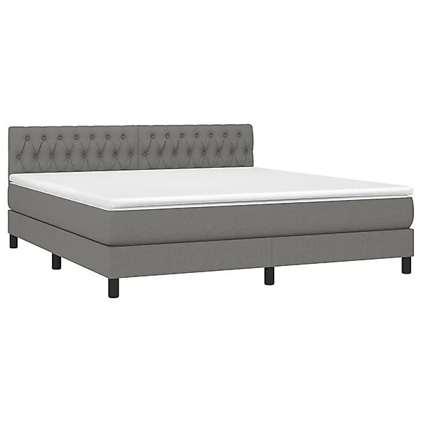 vidaXL Boxspringbett mit Matratze & LED Dunkelgrau 180x200 cm Stoff 3133414 günstig online kaufen