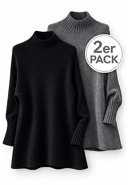 YC Fashion & Style Strickpullover Feinstrickpullover 2er Set mit Stehkragen günstig online kaufen