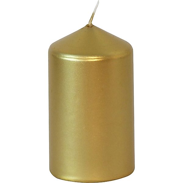 Stumpenkerze getaucht Gold 10 cm günstig online kaufen