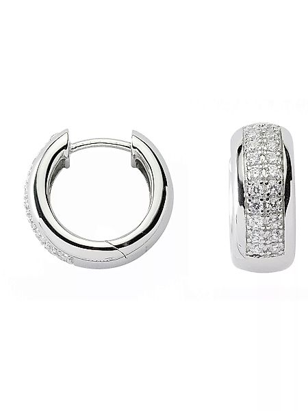 Adelia´s Paar Ohrhänger "925 Silber Ohrringe Creolen Ø 17,3 mm", mit Zirkon günstig online kaufen