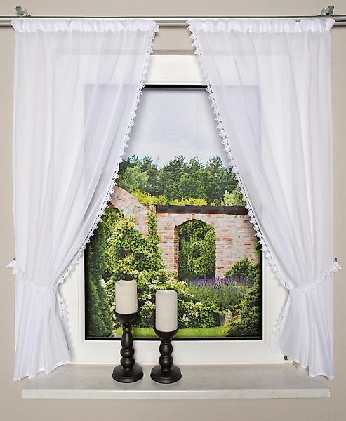 HOME WOHNIDEEN Scheibengardine "LEONA" Kräuselband 2 Stk. tlg. HxB: 125x75 günstig online kaufen