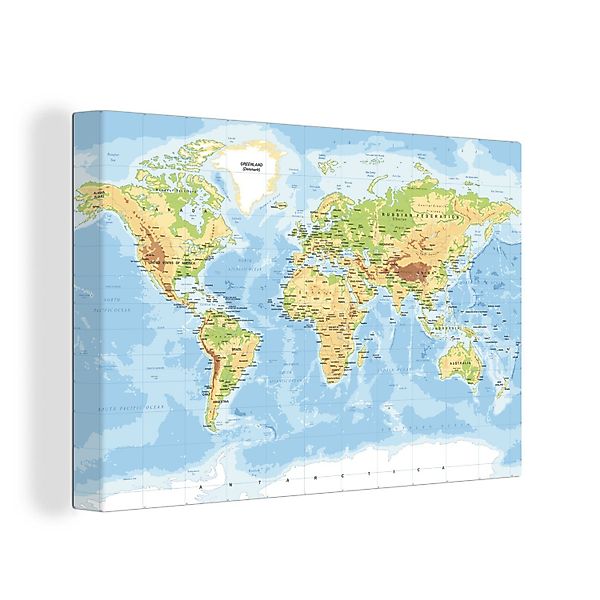 OneMillionCanvasses® Leinwandbild Weltkarte - Geographie - günstig online kaufen