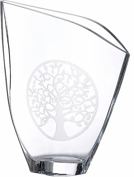 Casablanca by Gilde Tischvase »Lebensbaum« Vase aus Glas, mit schräger Öffn günstig online kaufen