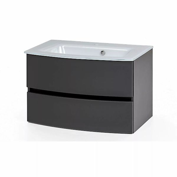 Held Möbel Einzelwaschtisch Salerno 80 cm Grau Matt mit Softclose günstig online kaufen