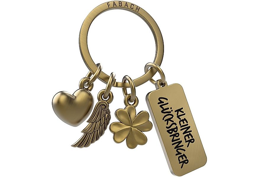 FABACH Schlüsselanhänger 3 Charms mit Gravur - Kleiner Glücksbringer - Schu günstig online kaufen