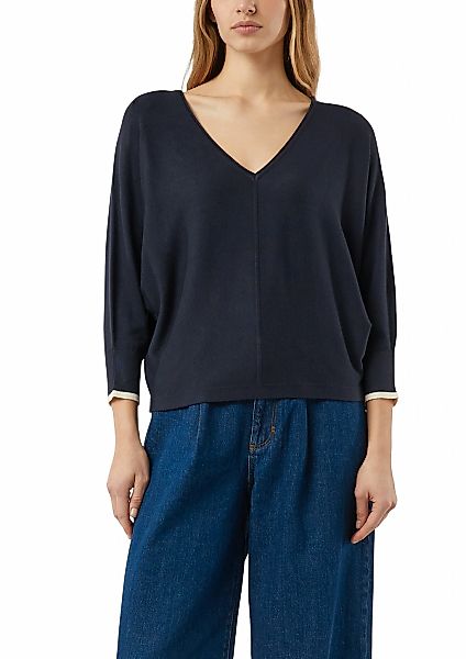Comma Strickpullover mit V-Ausschnitt günstig online kaufen
