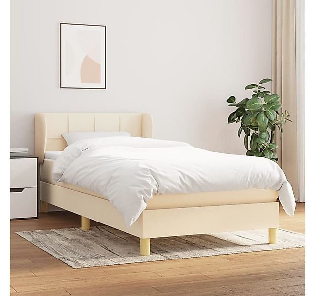 vidaXL Boxspringbett Boxspringbett mit Matratze Creme 80x200 cm Stoff Bett günstig online kaufen