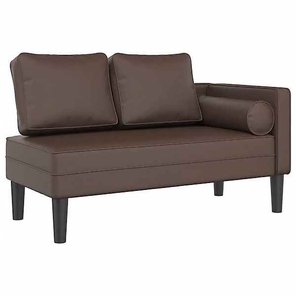 vidaXL Chaiselongue Chaiselongue mit Kissen Braun Kunstleder, 1 Teile günstig online kaufen