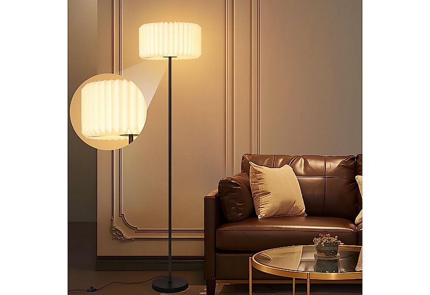 Nettlife Stehlampe Wohnzimmer Vintage G9 Weiß Papier Lampenschirm Stehleuch günstig online kaufen