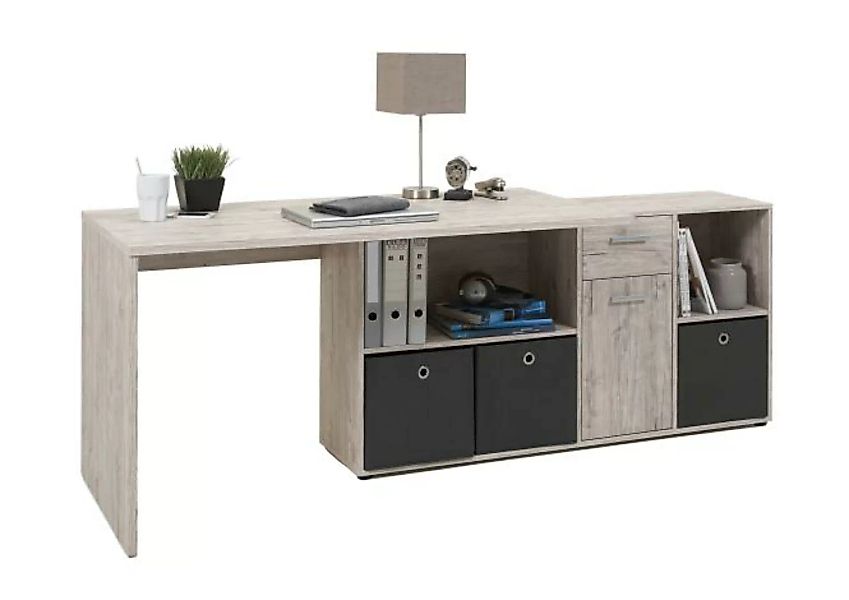LEX 1 Schreibtisch Winkelkombi von FMD Sandeiche günstig online kaufen