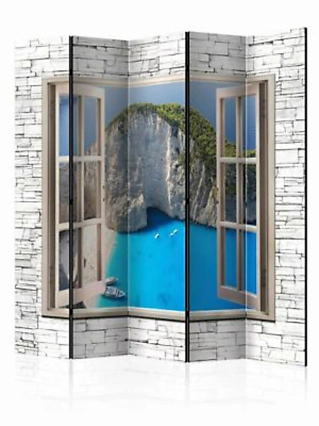 artgeist Paravent Azure Paradise II [Room Dividers] blau-kombi Gr. 225 x 17 günstig online kaufen