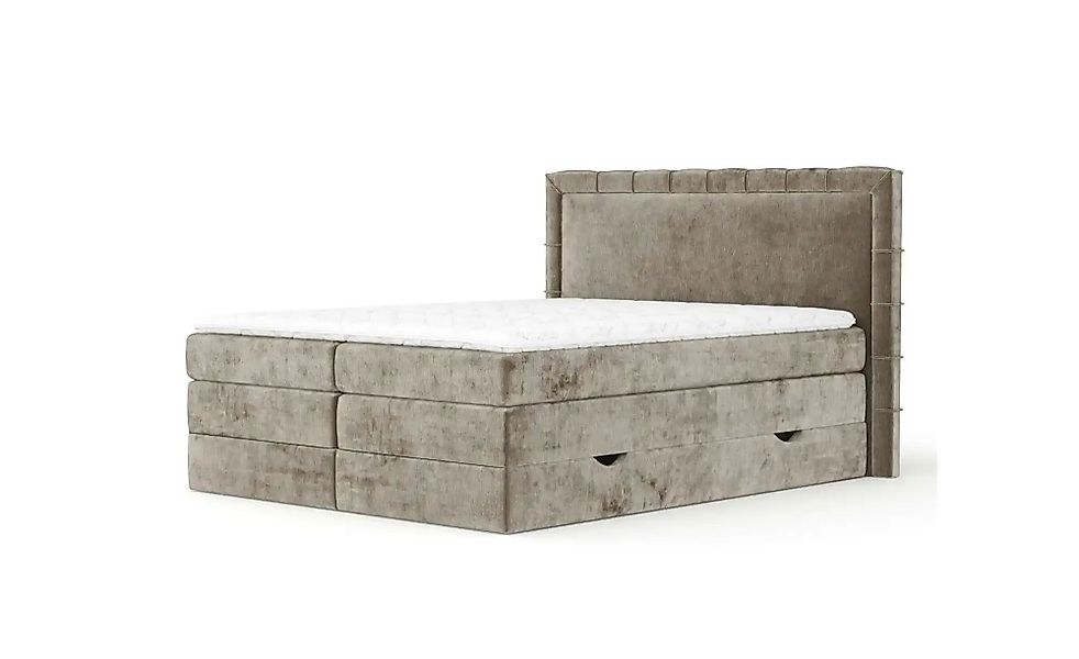 Boxspringbett mit Stauraum   ¦ beige ¦ Maße (cm): B: 227 H: 123 Betten > Ko günstig online kaufen