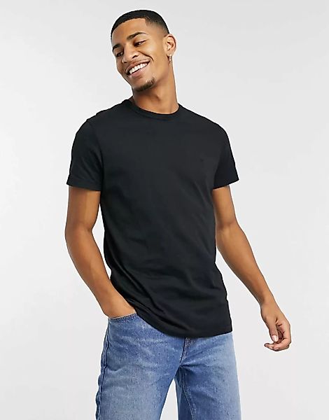 French Connection – Kastiges T-Shirt aus Bio-Baumwolle in Schwarz günstig online kaufen