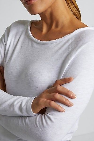 RICHROYAL Langarmshirt 2409 O HJ LS mit offener Ausschnittkante und Saum günstig online kaufen