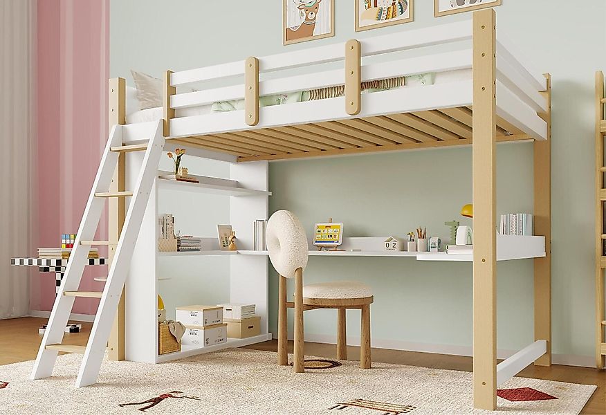 LVHOM Hochbett 90x200cm Komplettbett Kinderbetten mit günstig online kaufen