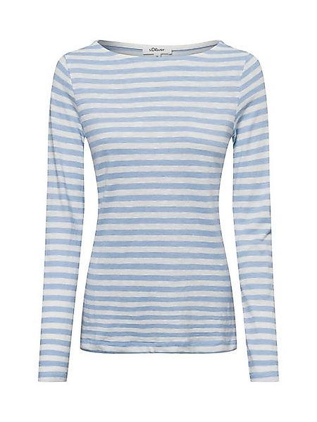 s.Oliver Langarmshirt Geringeltes Langarmshirt aus Flammgarn mit U-Boot-Aus günstig online kaufen