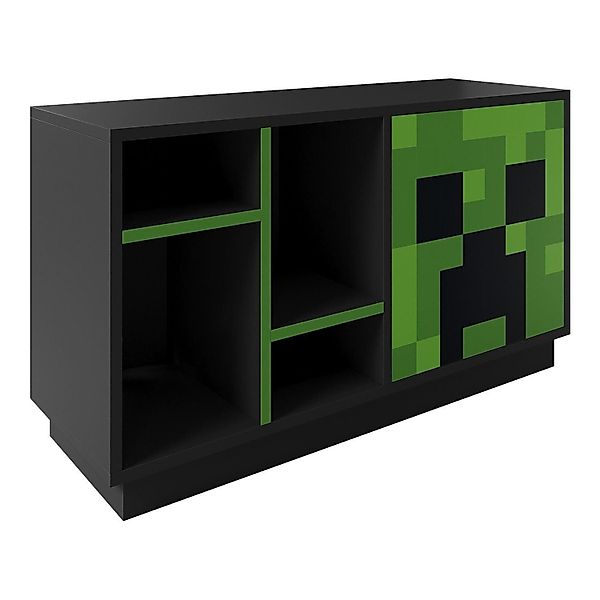 Lowboard MINECRAFT, 1 Glastür, Anthrazit, Grün, günstig online kaufen