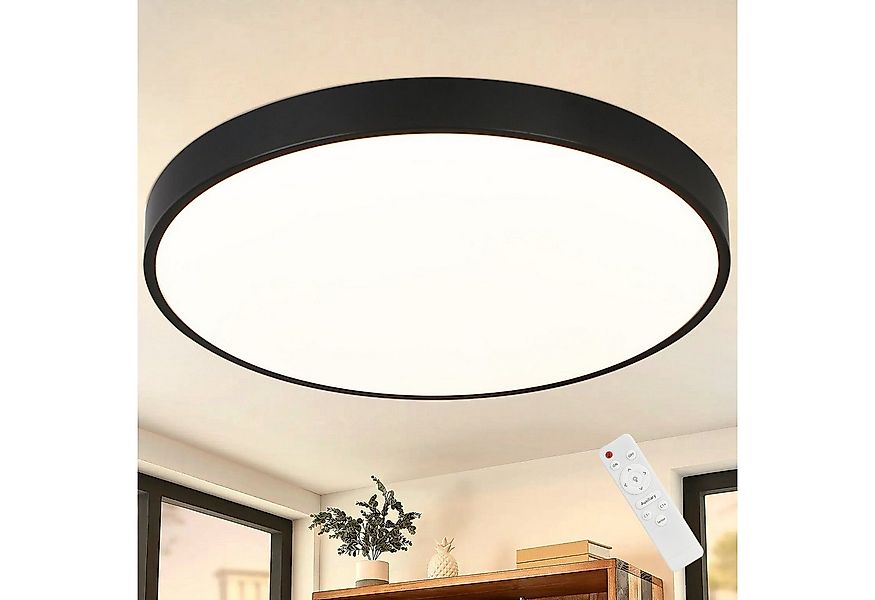 Nettlife LED Panel Schwarz Dimmbar Deckenlampe 37CM 3000-6500K Rund Flach, günstig online kaufen