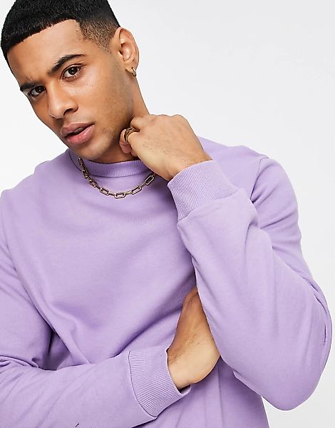ASOS DESIGN – Violettes Sweatshirt-Lila günstig online kaufen