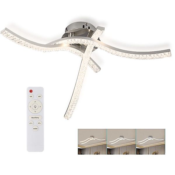 WILGOON Deckenleuchte 36W Kristall LED Deckenlampe,Wellenförmig, günstig online kaufen
