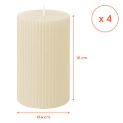 Spetebo Stumpenkerze geriffelt im 4er Set günstig online kaufen