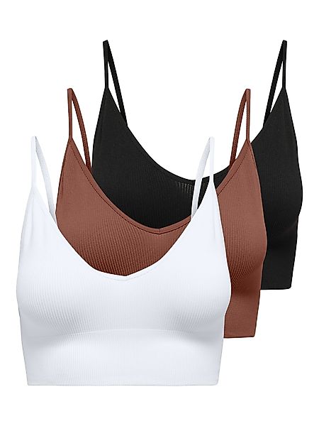 ONLY Bustier "ONLVICKY RIB S-L V-NECK 3-PACK TOP NOOS" Packung, 3 Stk. tlg. günstig online kaufen