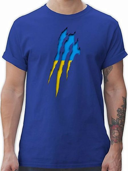 Shirtracer T-Shirt Ukraine Krallenspuren Länder Wappen günstig online kaufen