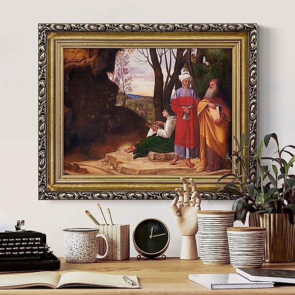 Gerahmtes Leinwandbild Giorgione - Die drei Philosophen günstig online kaufen