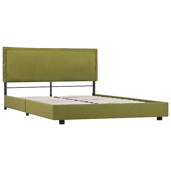 vidaXL Bett Bettgestell ohne Matratze Grün Stoff 135x190 cm günstig online kaufen