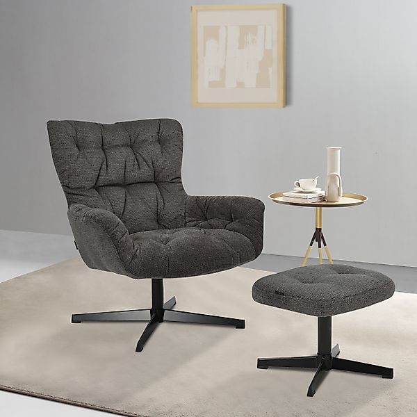INOSIGN Drehsessel »VERGAS Ohrensessel mit Hocker im Set«, Relaxsessel mit günstig online kaufen