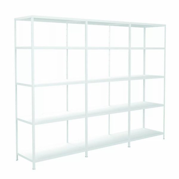 Schulte Steck-Grund- und 2 x Anbauregale 200 cm x 280 cm x 50 cm Weiß günstig online kaufen