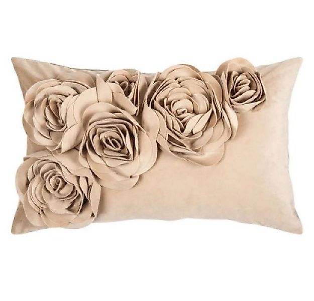 PAD Kissenhülle PAD Kissenhülle Samt Floral Beige (30x50cm) günstig online kaufen