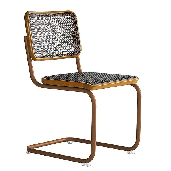 THONET S 32 V Dark Melange Edition Herkner ocker | Stahlrohr-Freischwinger günstig online kaufen